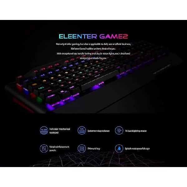 Eleenter Game2 RGB mechanical Backlit Gaming keyboard -104 Keys 5