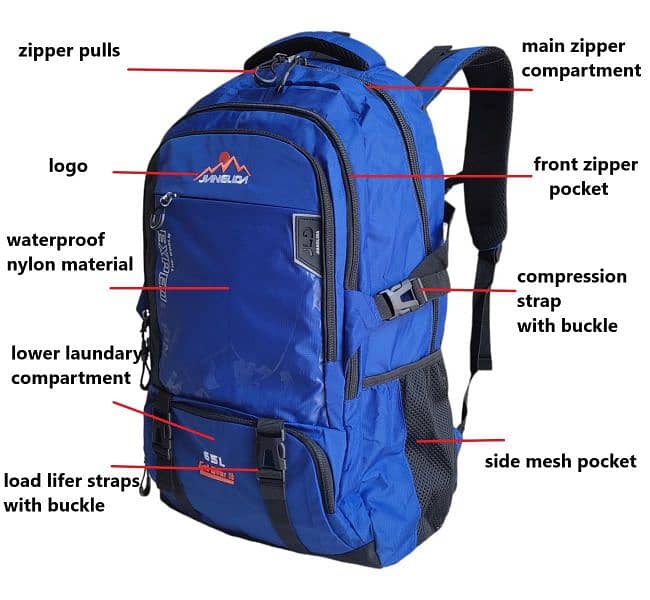 Hiking Bag 65Litre Ultimate Imported High quality Travel Backpack|Bulk 1