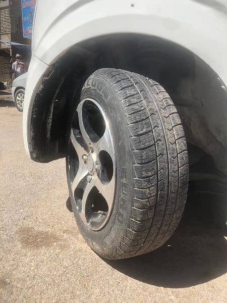alloy rims+ tyres 14 inch for sell new just 3 months used 6