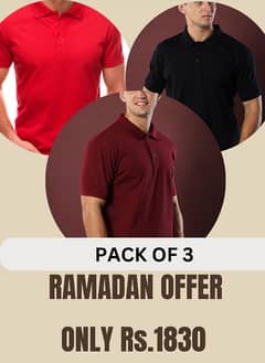 Pack Of Three Polo  T Shirts  super Comfertable Premium quality