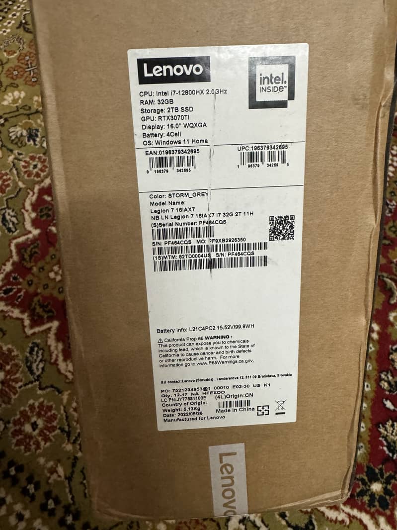 Lenovo Legion 7 (32GB/2TB - Core i7 12th gen - RTX 3070Ti) 13
