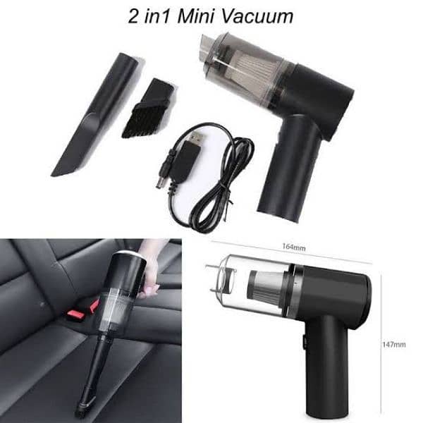 2 in 1 Car Vacuum Cleaner |  Multipurpose Rechargeable Vacuum 4