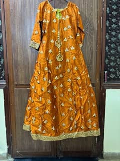 full stitched long ghera maxi with heavy dupatta