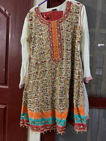 full stitched long ghera maxi with heavy dupatta 9