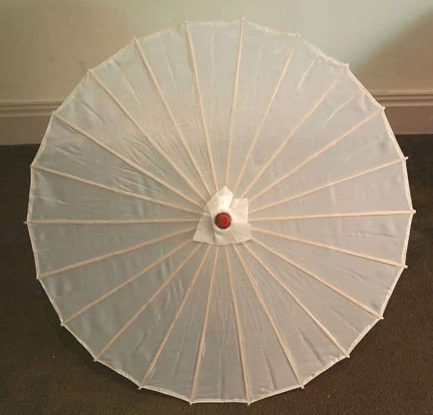Chinese Wooden Umbrella- Fabric Bamboo Hand-painted - For decoration 5