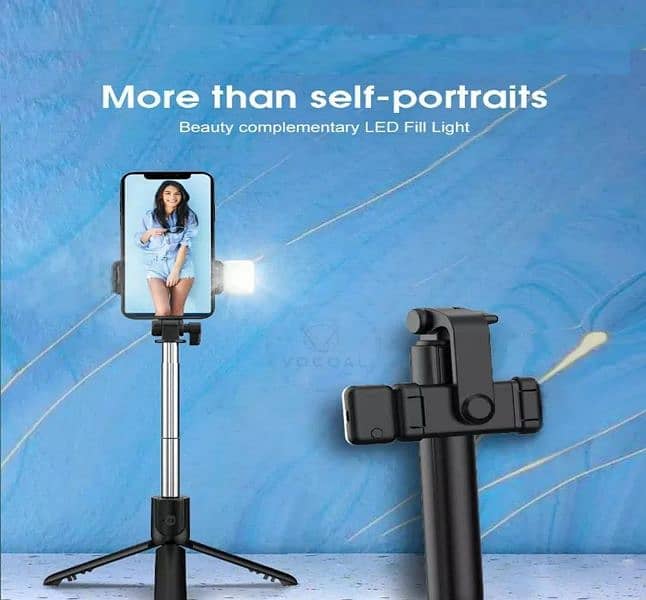mini tripod stand and selfie light and Bluetooth remote control 0