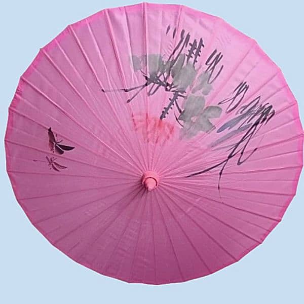 Chinese Wooden Umbrella- Fabric Bamboo Hand-painted - For decoration 9