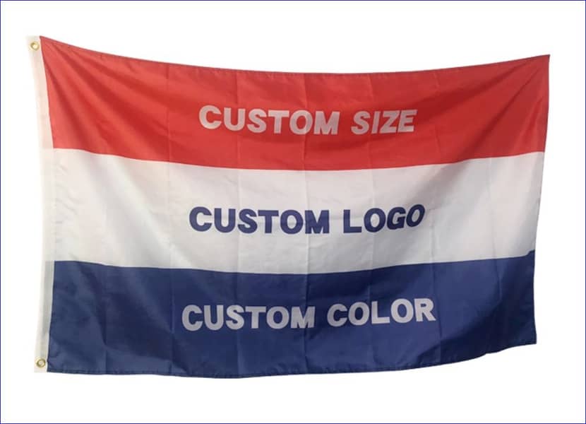 Indoor Logo Flag & Golden pole | Table Flag | Outdoor Company Flag 15