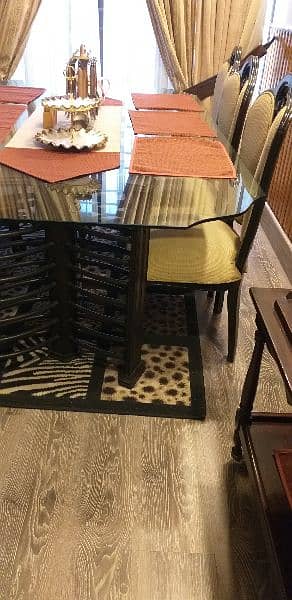 Dinning table with 6 chairs base chinoti shesham wood 2