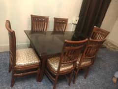 (new) dining table set, chairs included.