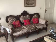 (used) sofa set, 5 seater sofa with 2 armchairs