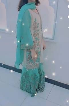 open gown with sharara and dupatta