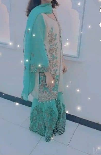 open gown with sharara and dupatta 0
