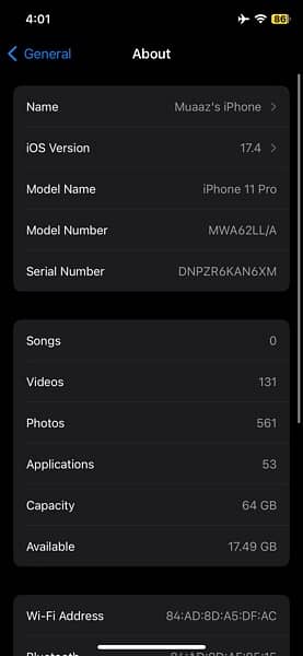 iPhone 11 Pro 86%BH Non Pta 4
