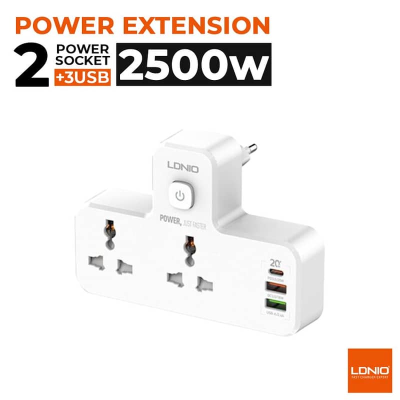Ldnio SC2311 20W 3-Port USB Charger Extension Power Strip With 1 * 20W 2