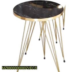 1pc Round coffee table black