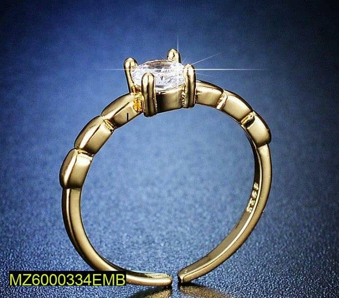 Golden Stone Ring Adjustable 1
