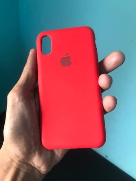 iphone 14 pro and iphone x/xs back silicone case red color 1