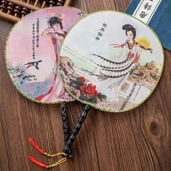 Round Traditional Chinese hand fan 0
