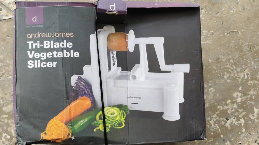Andrew James Triblade Vegetable Slicer with 03 attachments Boxnpacked 5