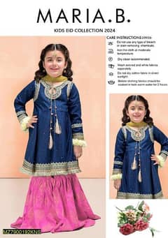 2 PC's Girls unstitched Lawn embroidered suit 0