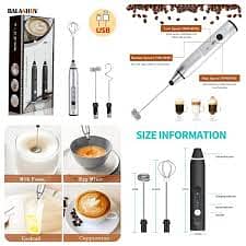 Wireless Milk Frothers Electric Handheld Blender With USB Electrical M 1