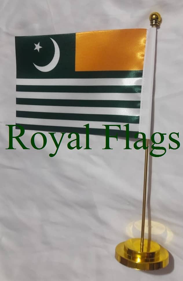 AJK Flag Outdoor & Indoor Flag & Pole for Executive and Table Flag , 3