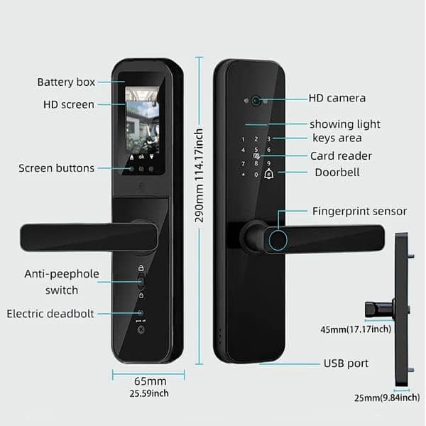 Smart Wifi Fingerprint wooden, glass door lock 15