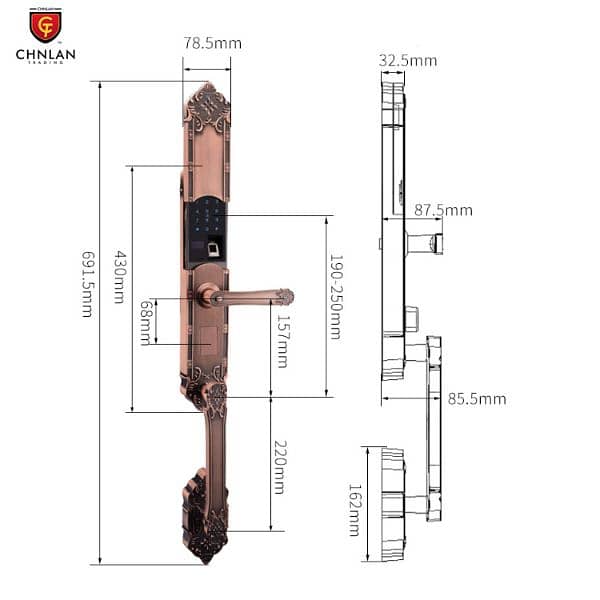 Wifi Fingerprint wooden, glass door lock 10