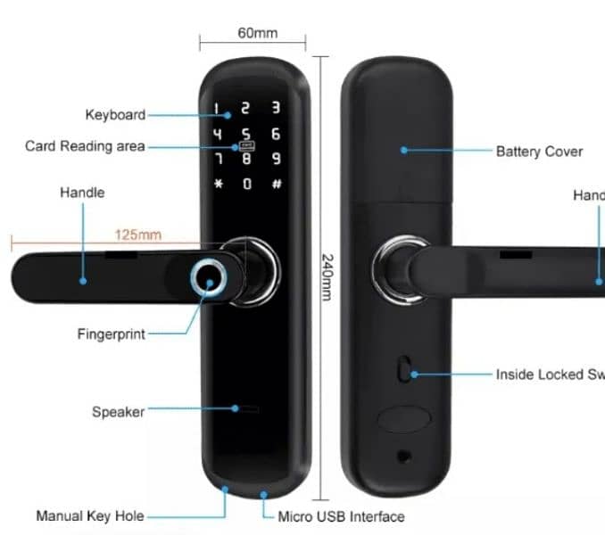 Smart Wifi Fingerprint wooden, glass door lock 7