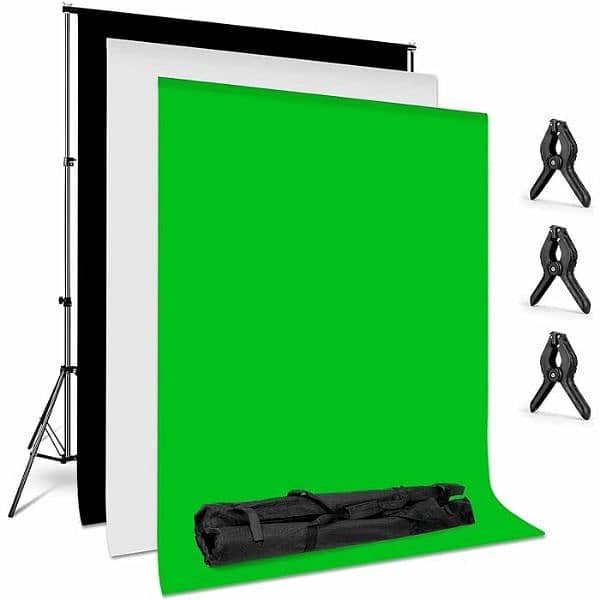 Amzdeal Photography Backdrop Stand kit with6.6 ft x 10 ft Chroma 1