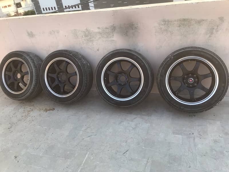 For sale  16” Rim set  With tyres 8