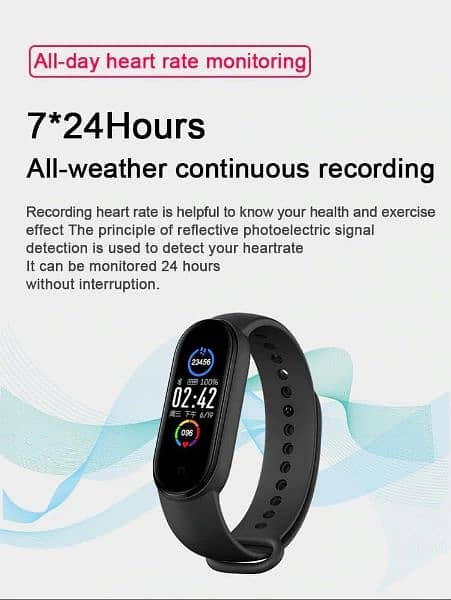 M5 Smart Watch Music Payback Bluetooth Blood Pressure Waterproof 3