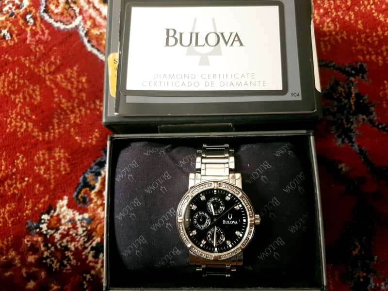 Men's Bulova 32 Diamonds Multifunction  Accent SS Watch 0