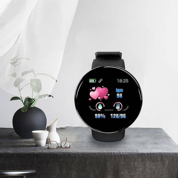 D18 Heart Rate Blood Pressure Smartwatch Color Screen Fitness Tracker 2