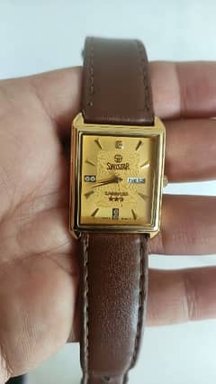 SWISTAR analog watch original old is gold