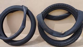 Suzuki panther original tyres 90/90-18 and 2.75-18 with tubes.