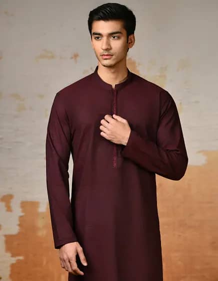 Premium maroon kurta+ cotton  trouser (unstitched) 3