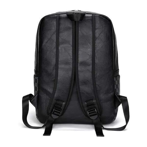 Checkered Leather Backpack 2