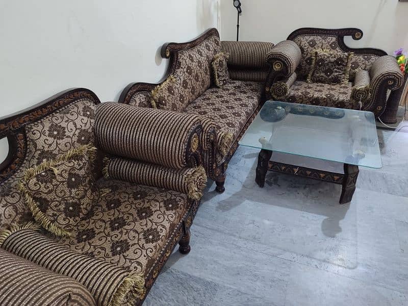 5 seat Sofa set good design and solid wood with 3 tables  for sale 2