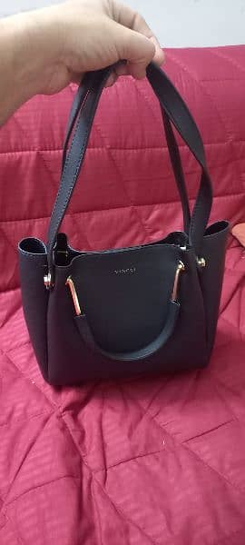 Original Vincie black leather 3 way high quality women's bag 2