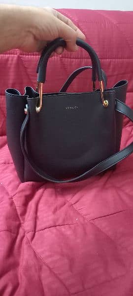 Original Vincie black leather 3 way high quality women's bag 4