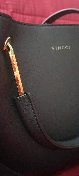 Original Vincie black leather 3 way high quality women's bag 5
