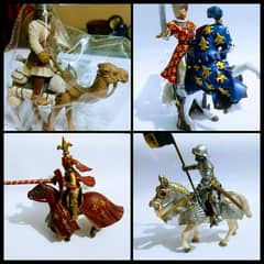 8 Action Figure Set Hard Rubber Made 1 Camel 3 Horse 4 fighters 0