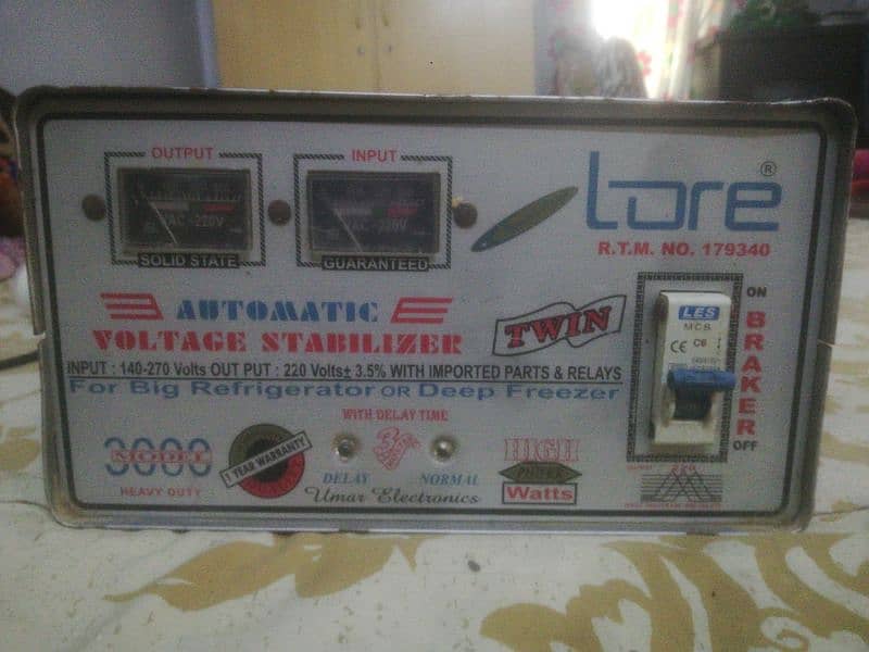 Automatic voltage stabilizer new condition. 0