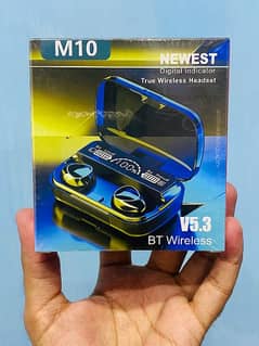 M10 Earbuds 5.3 - M10 Airpods Latest Version - With Display