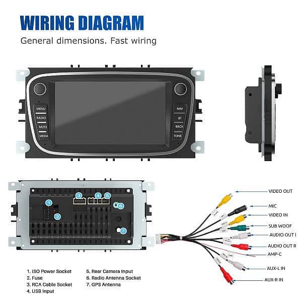 MONDEO MK4 ANDROID 12 CAR LCD 7" SCREEN GPS WIFI RADIO CAMERA 2