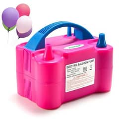 Electric Air Balloon Pump, 220V 600W Rose Red Portable Dual Nozzle 0