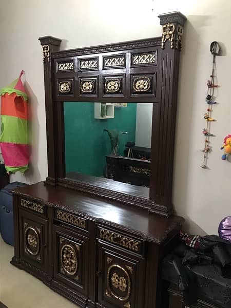 new jahez king size wooden bed for sale 3