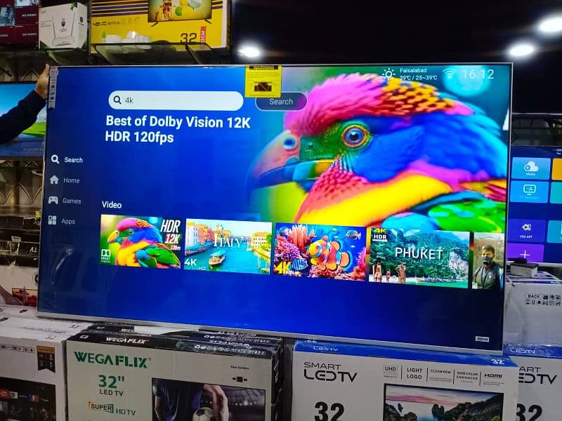 32 to 75 Inch 4k Smart Wifi Android Led tv Brand New 3